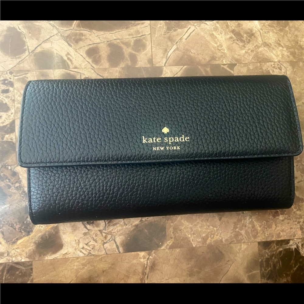 Kate Spade Trifold wallet black leather